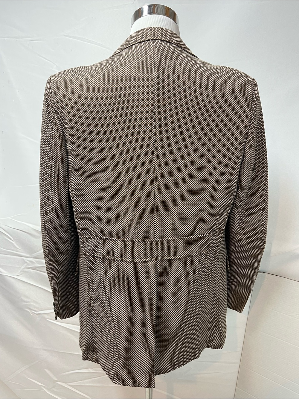 Mark V Vintage 70s Men's 44R Brown Stretch Knit 2-Button Blazer Jacket Coat - Picture 3 of 11